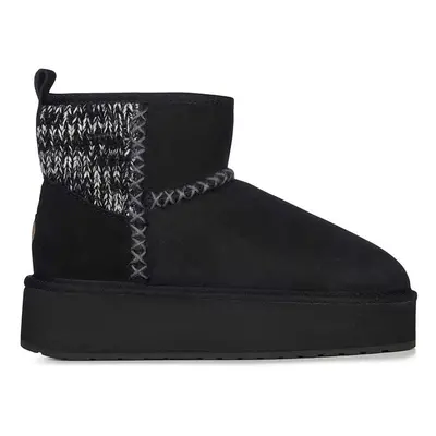 Emu Australia cizme de zapada din piele intoarsa Stinger Knit Flatform culoarea negru, W13143.BL