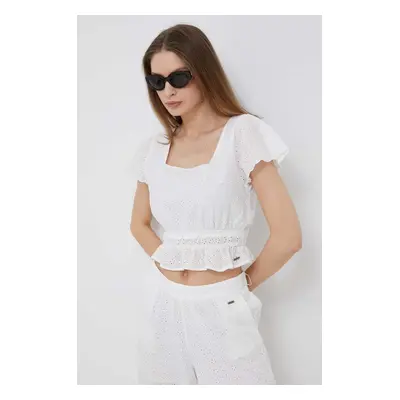 Pepe Jeans top din bumbac Artemis culoarea alb