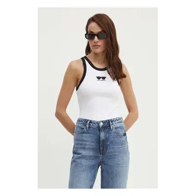 Karl Lagerfeld top femei, culoarea alb, 245W1719