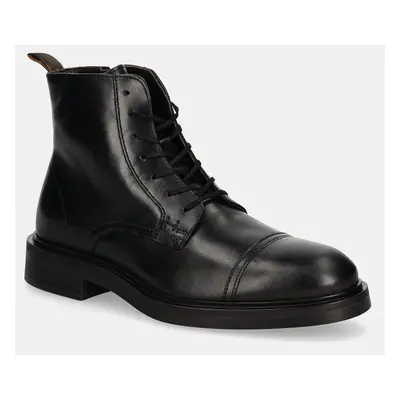 Hackett London ghete de piele EGMONT RANGE barbati, culoarea negru, HMS21411