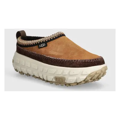 UGG papuci din piele Venture Daze barbati, culoarea maro, 1154530