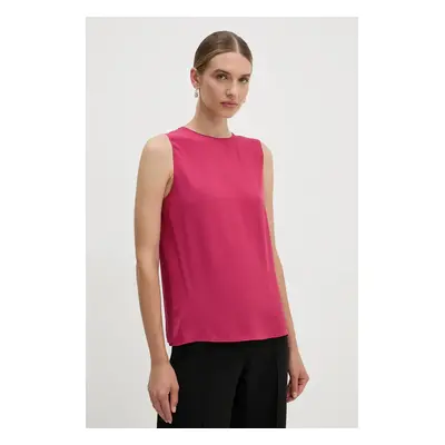 Theory top de mătase culoarea roz, neted, M0102539