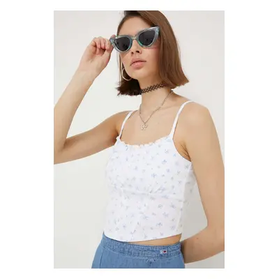 Hollister Co. top femei, culoarea alb