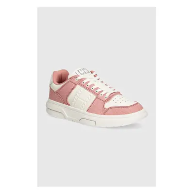 Tommy Jeans sneakers THE BROOKLYN MIX MEDIA culoarea roz, EN0EN02577