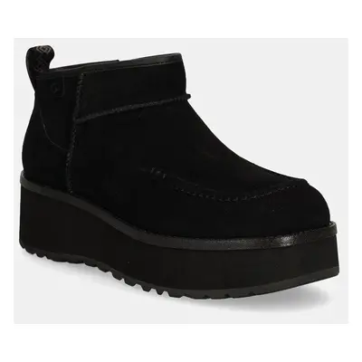 UGG cizme de zapada din piele intoarsa Cityfunc Ultra Mini culoarea negru, 1158193-BLK