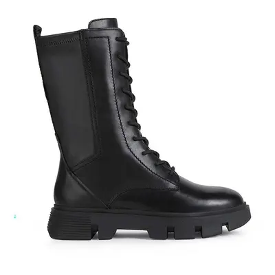 Geox botine D VILDE H femei, culoarea negru, cu toc plat, D26UAH 085KB C9999