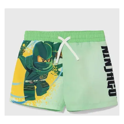 Lego pantaloni scurti de baie copii culoarea verde