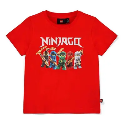 Lego tricou de bumbac pentru copii culoarea rosu, cu imprimeu