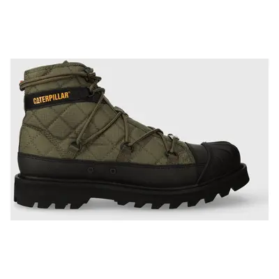 Caterpillar pantofi OMAHA ALT LACE x Nigel Cabourn femei, culoarea verde, cu toc plat, P111316