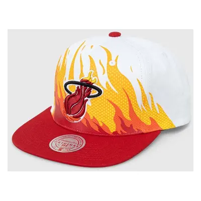 Mitchell&Ness șapcă de baseball din bumbac MIAMI HEAT culoarea alb, modelator