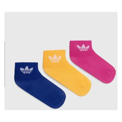 adidas Originals sosete copii KIDS ANKLE SOCK 3-pack culoarea galben, IY6696