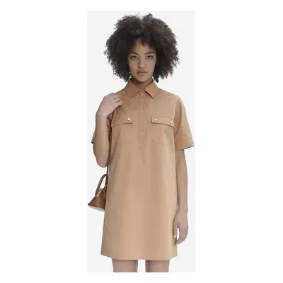 A.P.C. rochie din bumbac culoarea bej, mini, drept COGBM.F05953-BEIGE