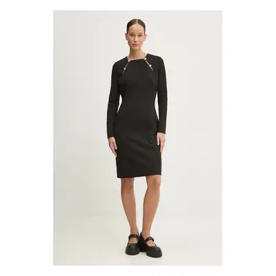 HUGO rochie culoarea negru, mini, mulată, 50523055