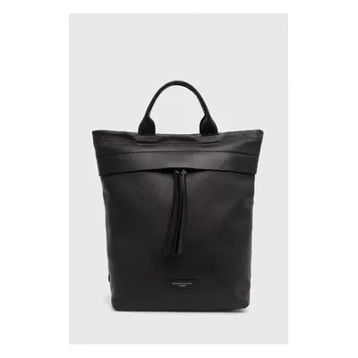 Gianni Chiarini ghiozdan de piele ANDREA femei, culoarea negru, mic, neted, ZN 10986 GRN-NA