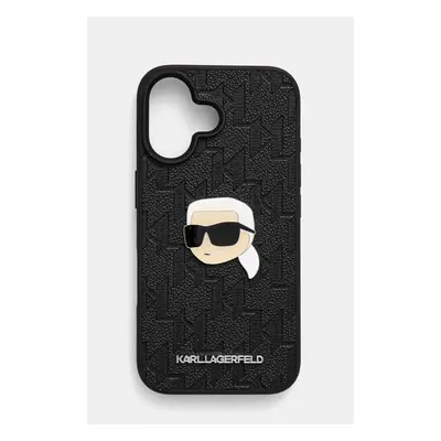 Karl Lagerfeld etui pentru telefon iPhone 16 6.1 culoarea negru, KLHCP16SPGKLKIPK