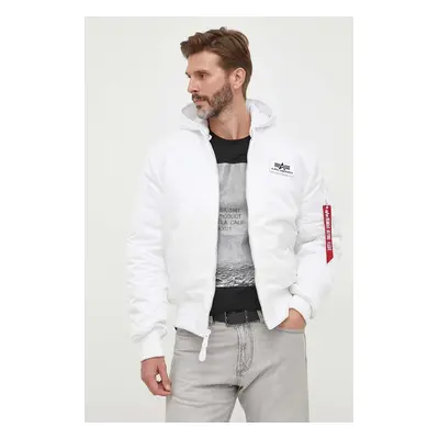 Alpha Industries geaca bomber MA-1 ZH Back Print barbati, culoarea alb, de iarna