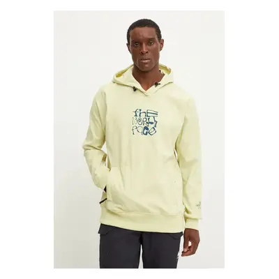 The North Face hanorac Tekno Logo Hoodie culoarea verde, cu glugă, cu imprimeu, NF0A82V61OD1