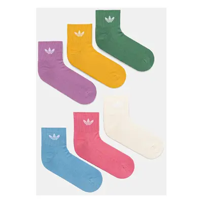 adidas Originals sosete 6-pack femei, culoarea bej, IX5279