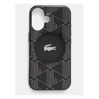 Lacoste etui pentru telefon iPhone 16 6.1 culoarea negru, LCHMP16SUBSK