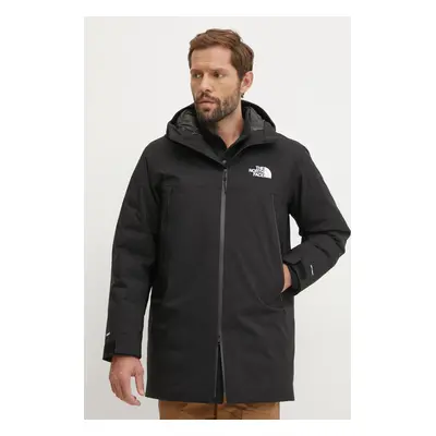 The North Face geaca de puf MTN Range barbati, culoarea negru, de tranzitie, NF0A88WEJK31