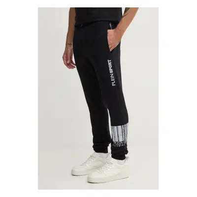 PLEIN SPORT pantaloni de trening culoarea negru, cu imprimeu, AADC MJT2448 STE003N