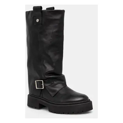 Steve Madden ghete de piele Godiva femei, culoarea negru, cu platforma, SM11003413