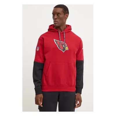 Nike bluza Arizona Cardinals barbati, culoarea bordo, cu glugă, cu imprimeu, 02F2-060Y-9C-87G