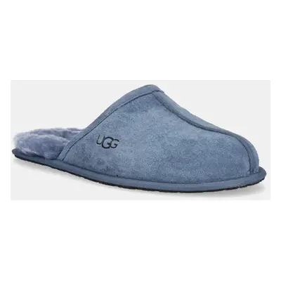 UGG papuci din piele Scuff culoarea albastru marin, 1101111-PFCB