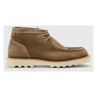 AllSaints pantofi de piele intoarsa Skiff Suede Boot barbati, culoarea gri, M015FC