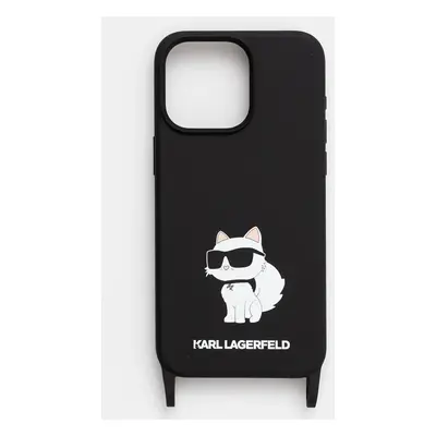 Karl Lagerfeld husă pentru telefon iPhone 15 Pro Max 6.7" culoarea negru, KLHCP15XSCBSCNK