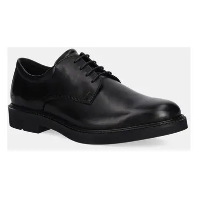 Ecco pantofi de piele Metro London Derby barbati, culoarea negru, 525604-01001