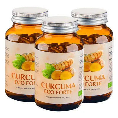 PROMO: 3 Flacoane Curcuma ECO Forte 120 Capsule