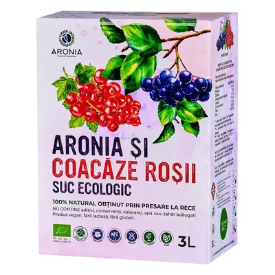 Suc de Aronia și Coacăze Roșii 100% Natural și Ecologic la 3L