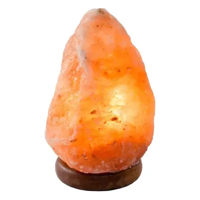 Veioza lampa din sare de himalaya pe suport din lemn 1-2 kg