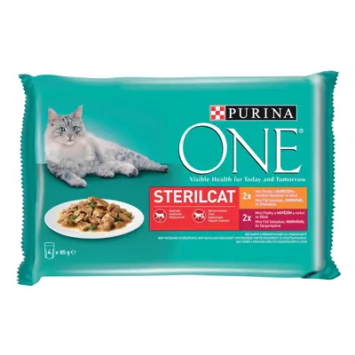 Purina ONE Sterilcat cu pui și vită 4 x 85 g