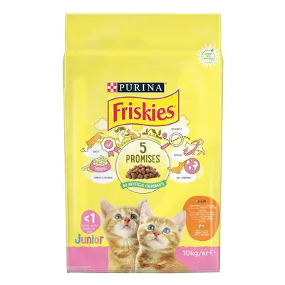 Friskies Junior cu Pui, Lapte și Legume, hrană uscată pentru pisici 2 x 10 kg