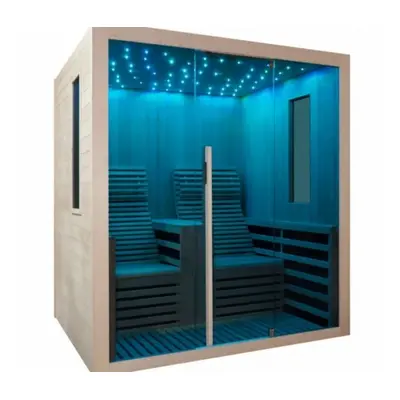 Sauna Sanotechnik Carbon brad canadian 180x150xH195 cm LED Starlight