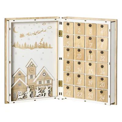 Calendar de Advent, Calendar de Craciun in forma de carte cu decoratiuni tematice, calendar pent