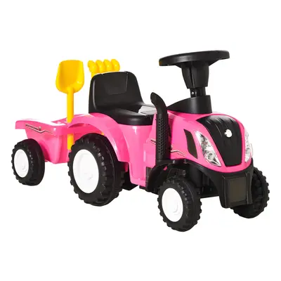 HOMCOM Tractor Roz Ride-On pentru Copii, Jucărie Atractivă și Durabilă 91x29x44 cm | Aosom Roman