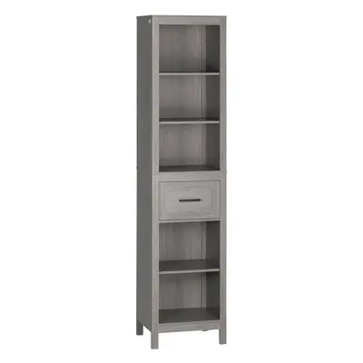 Kleankin Organizator Baie cu Sertar și Rafturi, Spațiu Depozitare Amplu, Design Compact, Gri | A