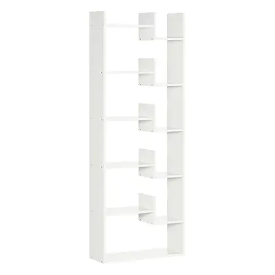 HOMCOM Bibliotecă Modernă cu Etaje cu Rafturi Deschise din MDF și PAL, 61x21,6x162,6 cm, Alb | A