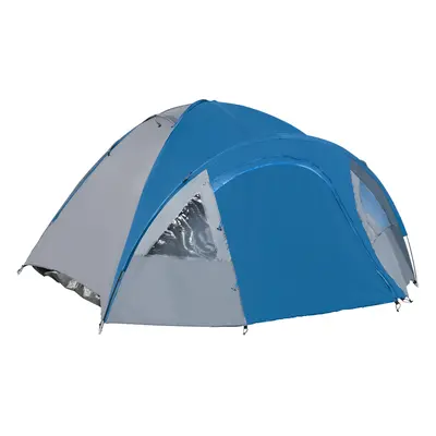 Outsunny Cort de Camping pentru Persoane, cu Spațiu de Depozitare, Albastru, 3x2.50x1.30m | Aoso