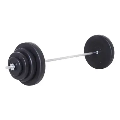 HOMCOM Set Gantere Reglabile cu Bară Zimțată și Discuri, Antrenament Musculare, 70kg, Fier | Aos