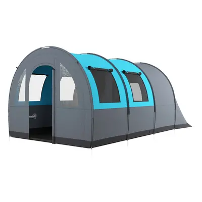 Outsunny Cort de Camping Impermeabil, Cort cu Locuri, Zonă Separată de Dormit și Living, 480x260