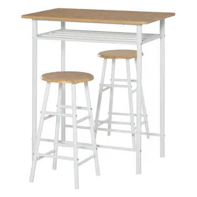 HOMCOM Set Mobilier pentru Bar, Masă și Scaune Asortate, Design Modern, Alb | Aosom Romania