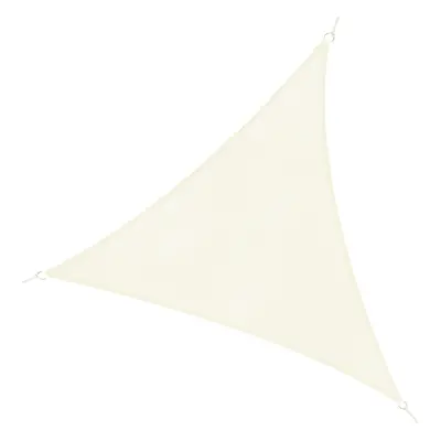 Outsunny Cort Parasolar Triunghiular Anti UV, Design Velă, Perfect pentru Grădină, Crem, 5x5x5m 