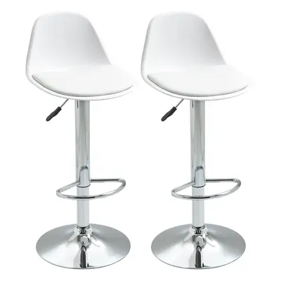 Set de scaune de bar cu spatar si suport picioare, pivotante cu inaltime reglabila, 40x42x82-104