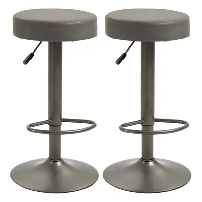 HOMCOM Set Scaune Bar Pivotante Reglabile Gri, Design Modern 35x36x64-85cm | Aosom Romania