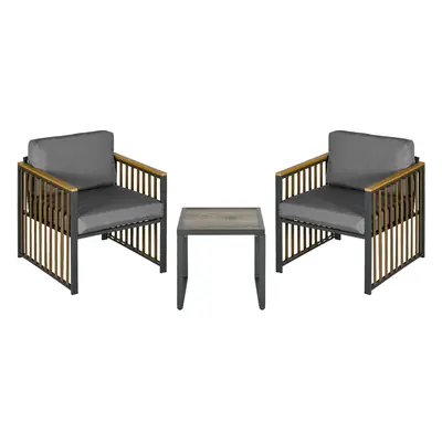 Outsunny Set de Mobilier de Grădină din Piese, Set de Canapele cu Perne Groase și Măsuță de Cafe