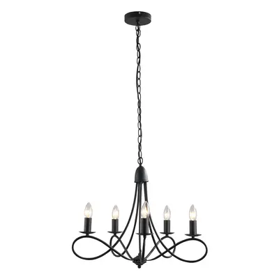 HOMCOM Lustră Suspendată Design Împletit, Candelabru Oțel cu Brațe, Iluminat Elegant Sufragerie 